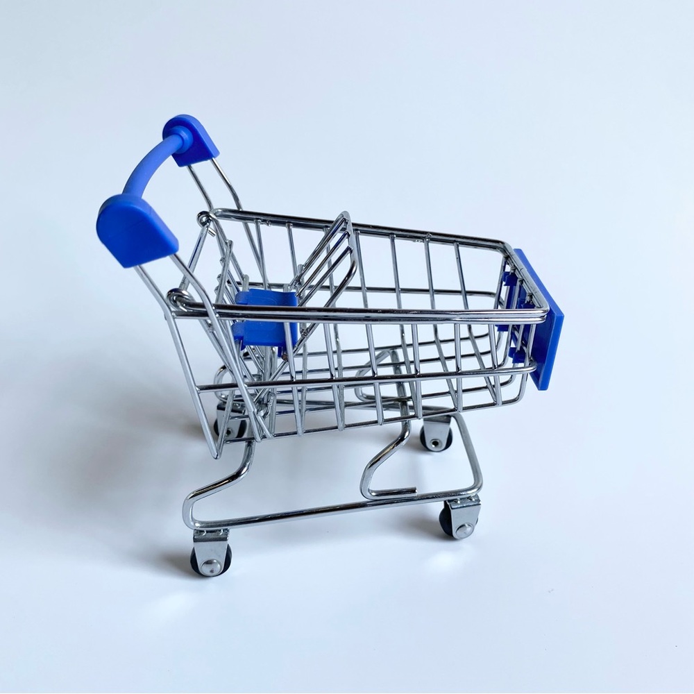 Mini Blue Shopping Cart
